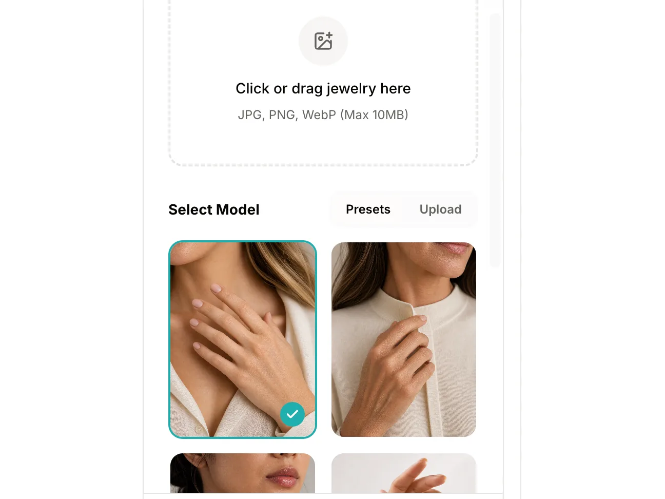 Upload Your Photo and Select a Model
